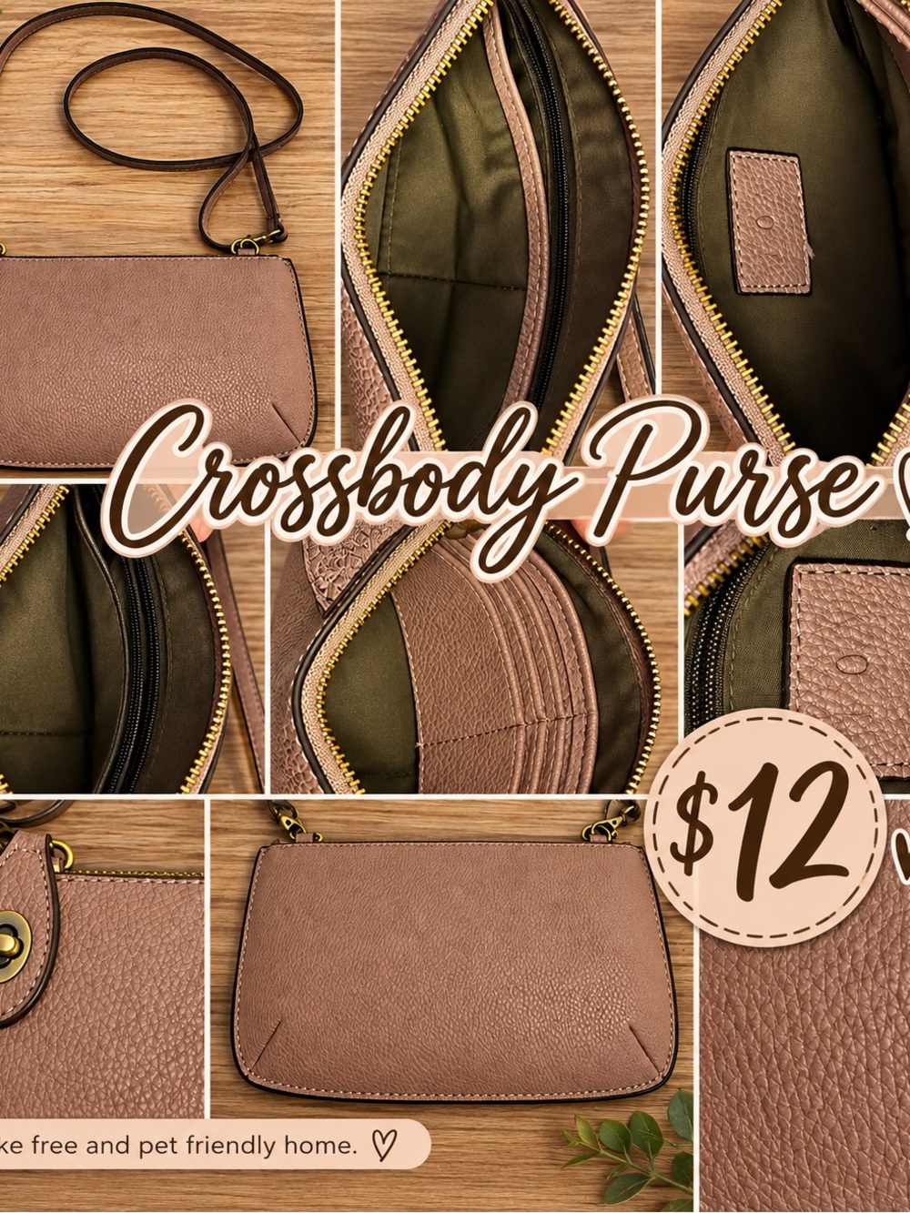 Taupe Crossbody Purse – Compact Women’s Shoulder Bag